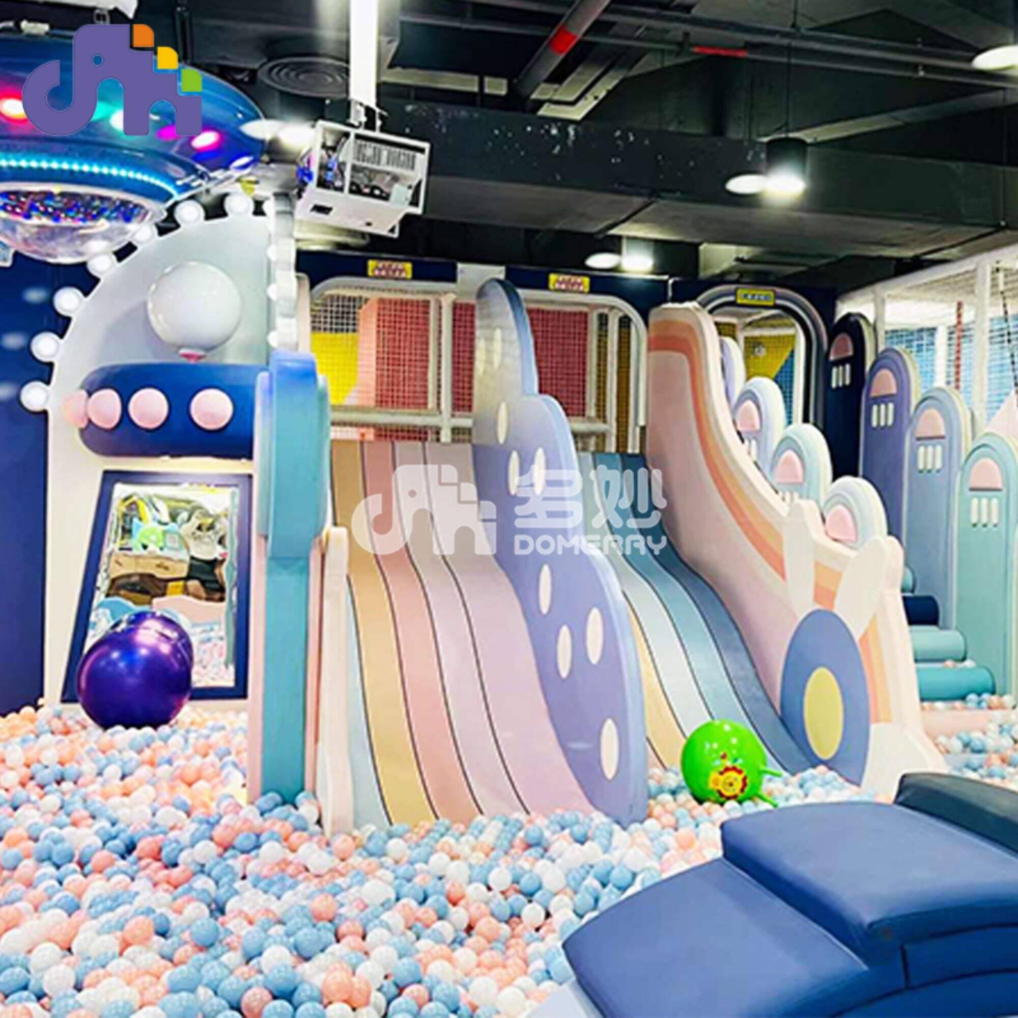 Domerry custom theme park kids slide indoor soft play playground jungle gym equipment