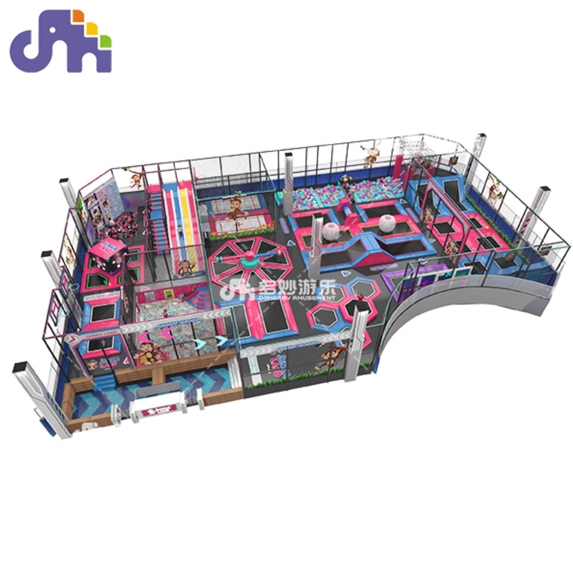 စျေးဝယ်စင်တာများတွင်ရရှိနိုင်သော Adult Jumping Trampoline ဖြင့်ထုတ်လုပ်ထားသော Kids Trampoline Park