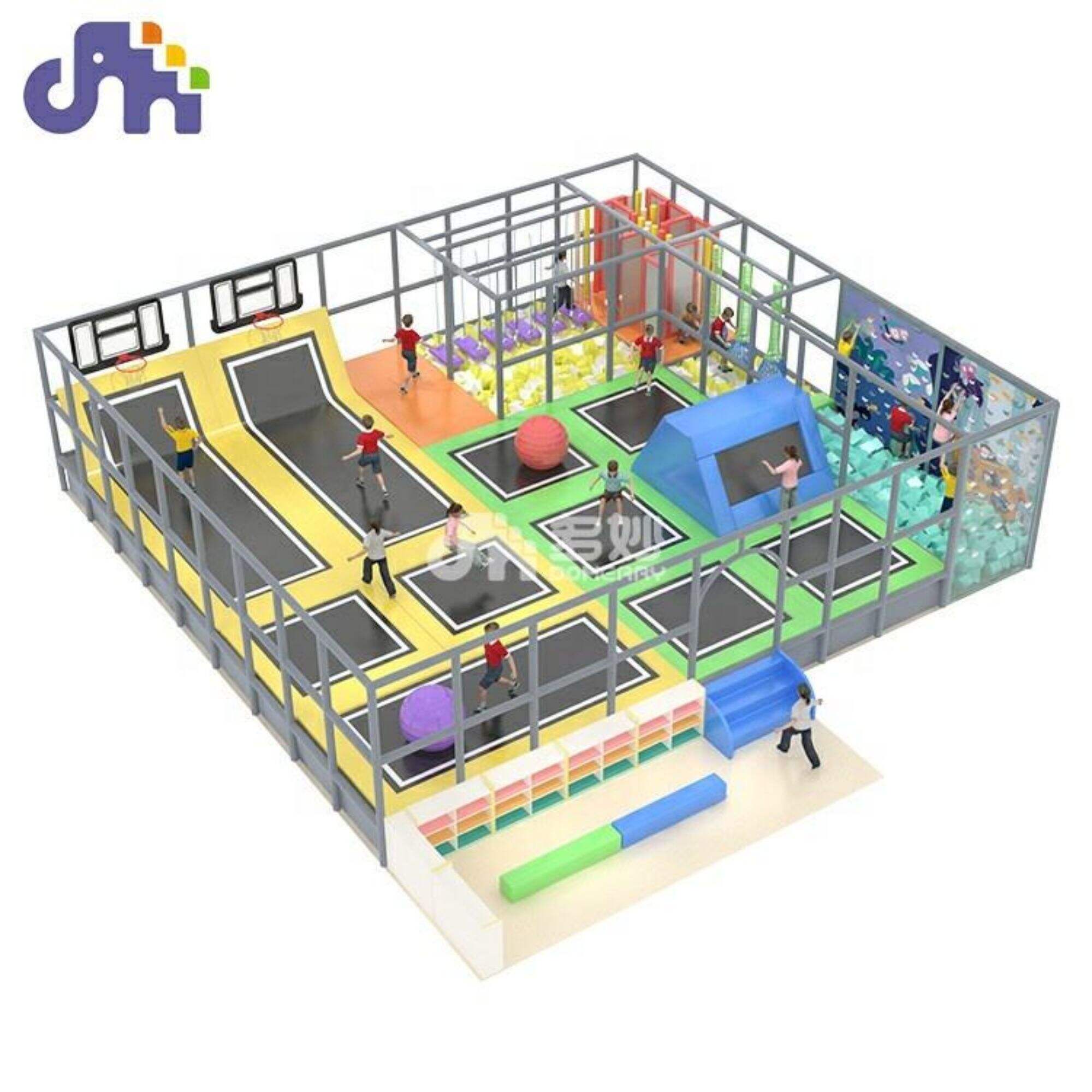 Domerry amusement equipment fitness jumping trampolines trampoline park indoor for kids