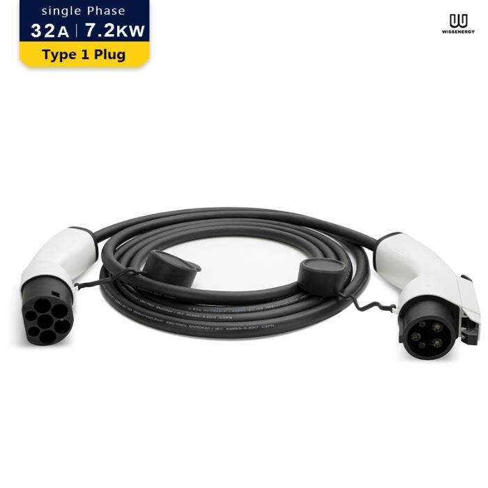 Câble MS008 EV/câble de charge/câble d'extension monophasé 32A/7.2 kw Type 1 à Type 2