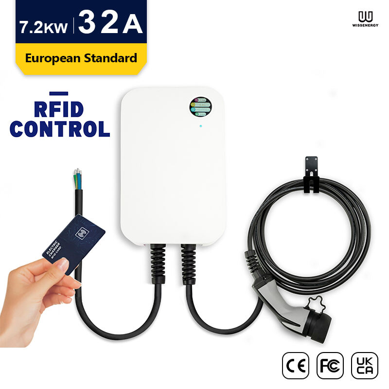WB20 Typ 2-kontakt AC-laddare för elfordon - RFID-version-7.2kw-32A