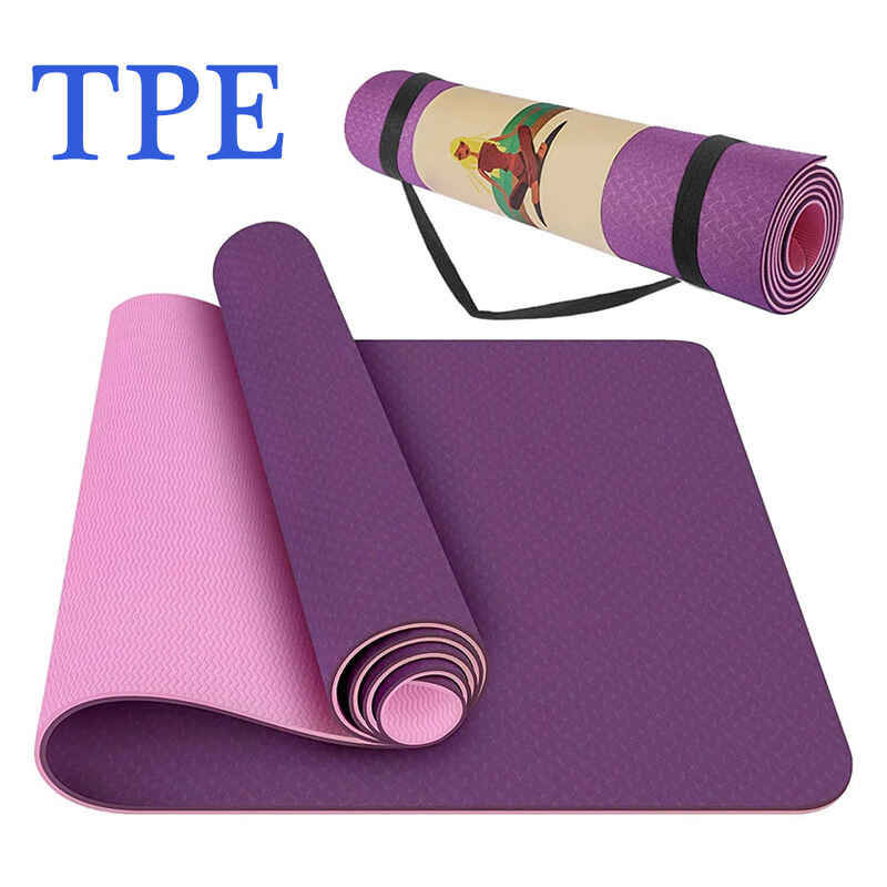 Estera de yoga tpe impresa personalizada, esteras de Pilates de 4mm y 6mm para entrenamiento