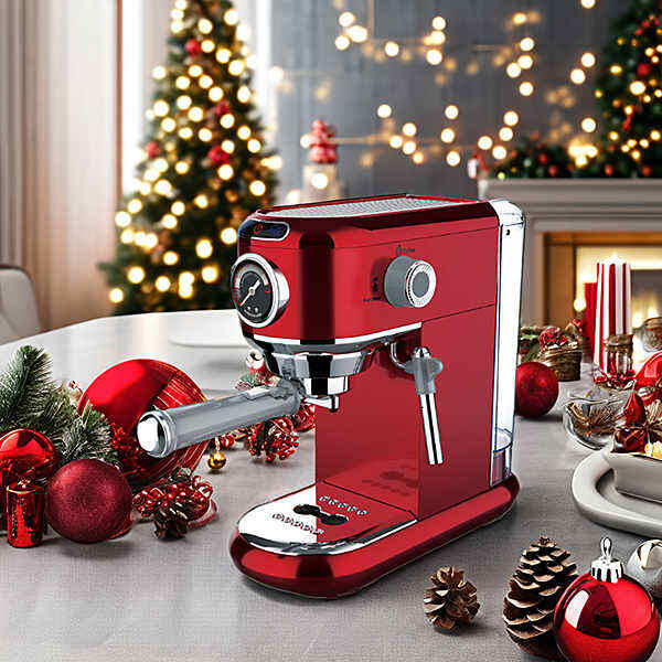 Experience the convenience of a programmable red coffee machine