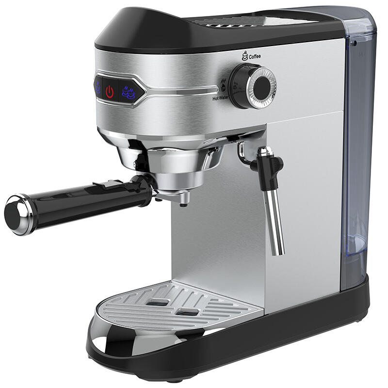 Top automatic coffee pot and espresso pod machine with steam wand