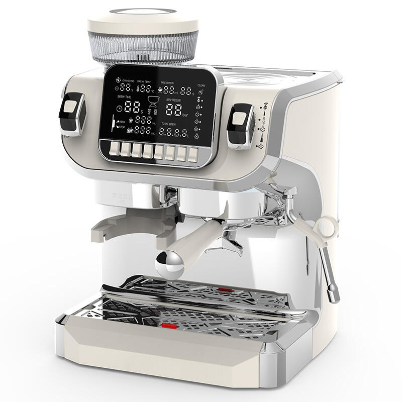 Fresh ground coffee maker all in one espresso machine with steamer