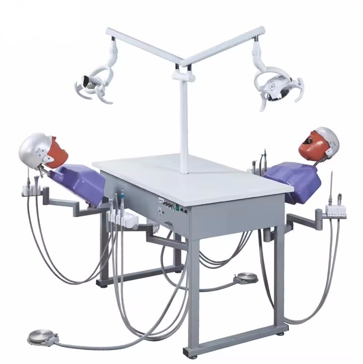 Dental 2 Students training Double Teaching Manual Control Phantom Dental Simulation Unit