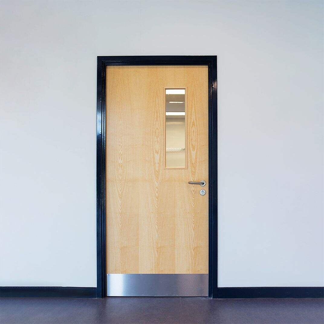 Wood Fire Door with Glass Vision Lite