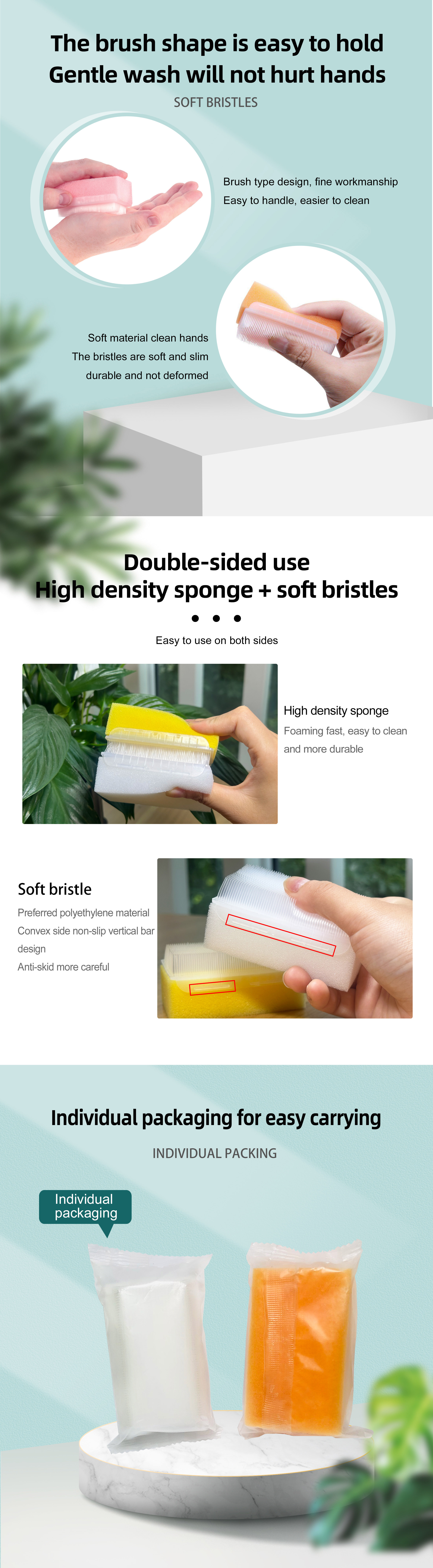 Disposable Medical Sensory Dry Brush Hand Washing Cleaning Scrub Nail Cleaner PES PP PE Material EOS Disinfecting Dressing Type details