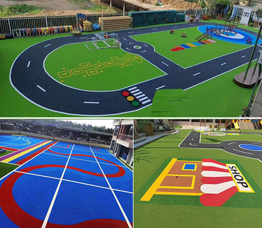 สนามหญ้าที่กำหนดเองของ Kidergarten พร้อมโลโก้ รูปแบบ เส้น ฯลฯ —— โครงการในประเทศจีน