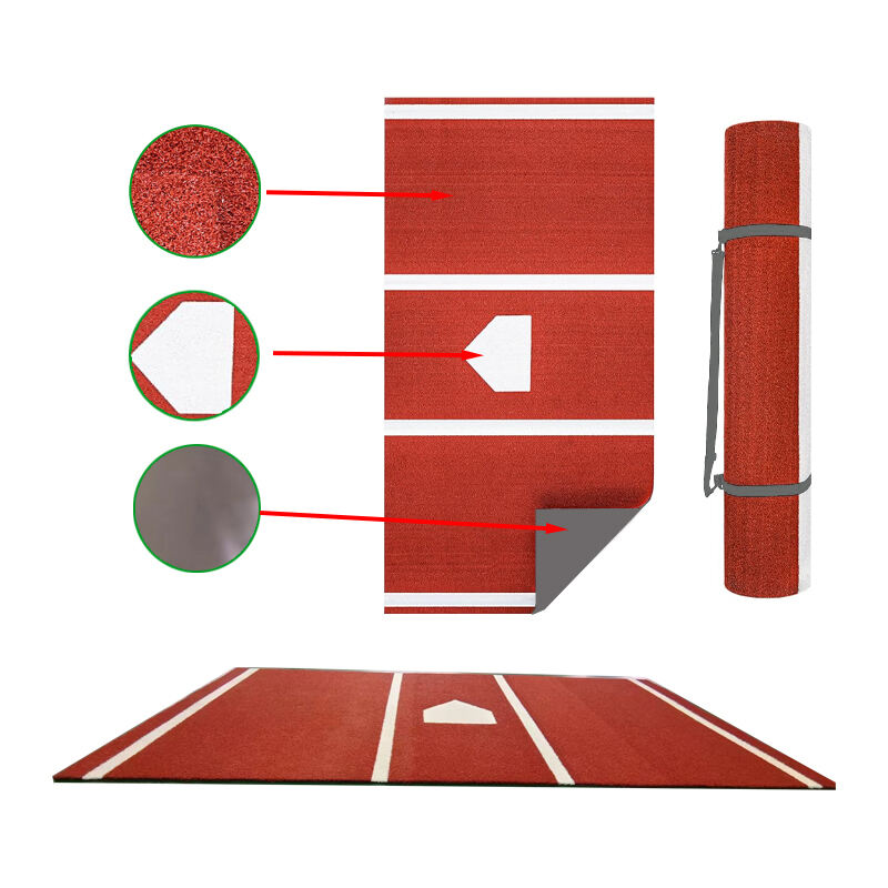 Factory directly sale durable baseball batting cushion artificial grass mat for softball hitting practice