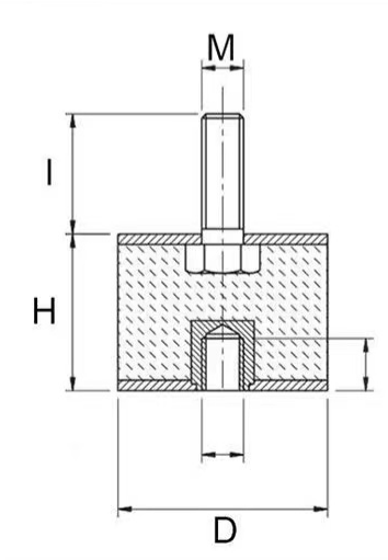 VD Female/Male M4 M6 M8 double ends screw cylindrical anti vibration rubber bobbin mounts factory