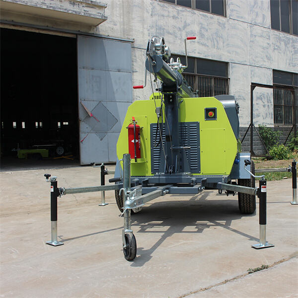 빠른 조명을 위해 쉽게 운반하고 설치할 수 있는 이동식 조명 타워