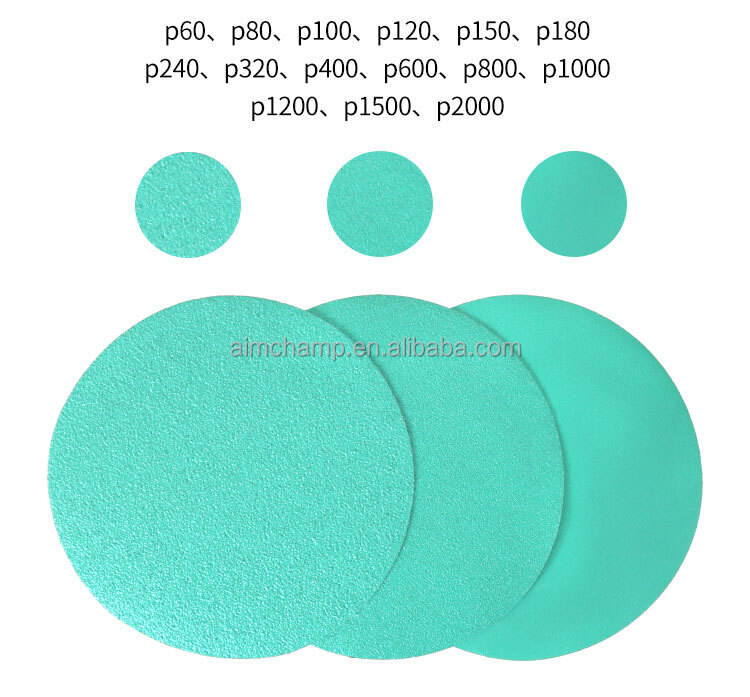 Tear Resistant Green 60-2000grit Mini Disc Sander 5-Inch Aluminum Steel Brick 6 Inch Sanding Discs manufacture