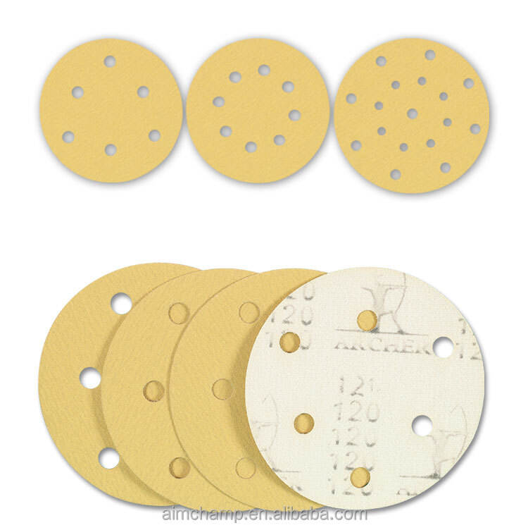 Aimchamp 5inch Without Hole Polishing Sander Paper Yellow Abrasive Disc Manufacturers Sanding Disc manufacture