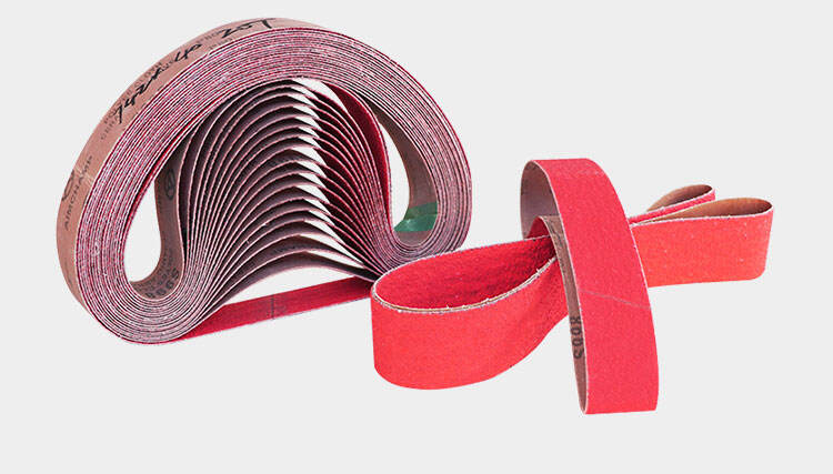 Factory direct Aimchamp red Ceramic abrasive Belt Sanding Belt for metal working wet and dry polishing strong sharp and durable details