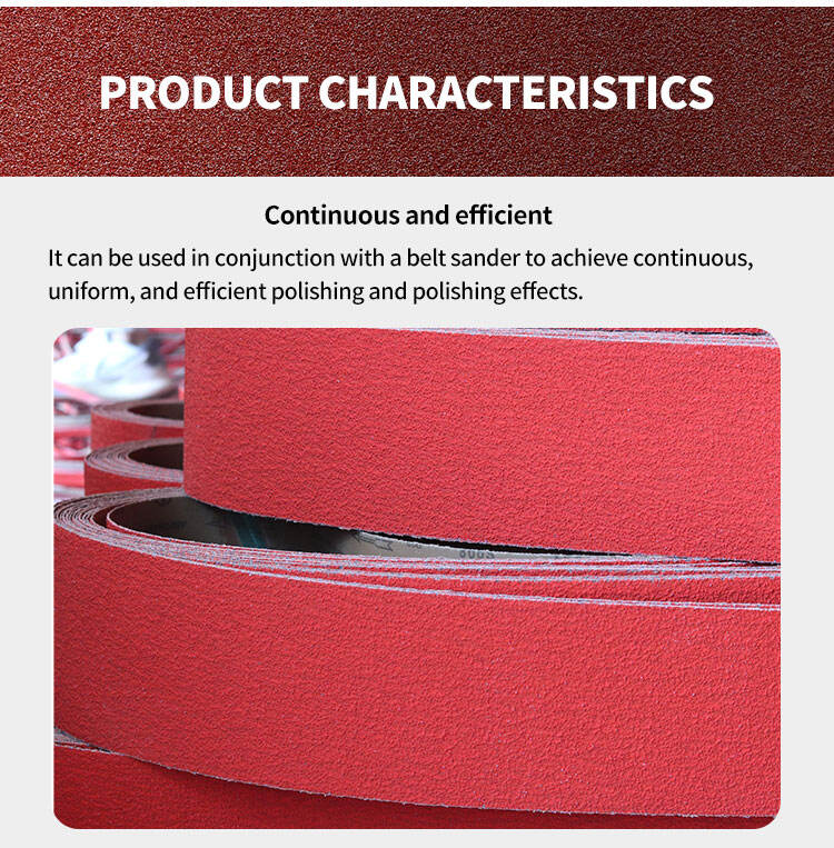 Factory direct Aimchamp red Ceramic abrasive Belt Sanding Belt for metal working wet and dry polishing strong sharp and durable manufacture