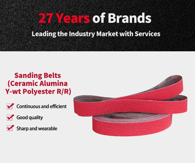 Factory direct Aimchamp red Ceramic abrasive Belt Sanding Belt for metal working wet and dry polishing strong sharp and durable factory