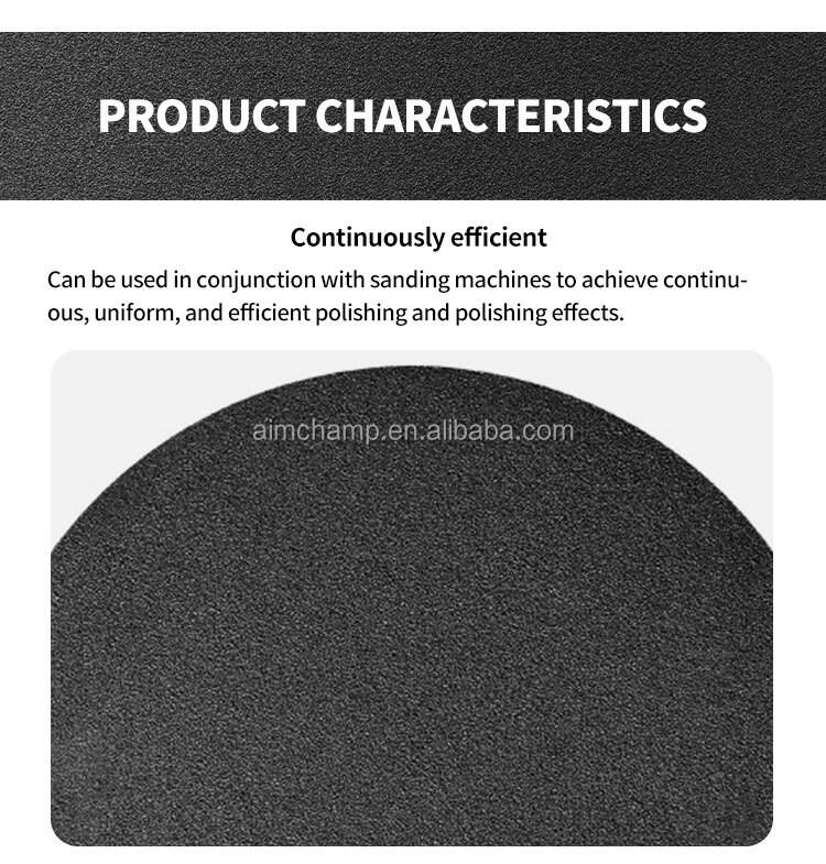 Abrasive Disc Manufacturers Black Silicon Carbide Y-Wt Polyester Cloth Round Sandpaper Sanding Discs details