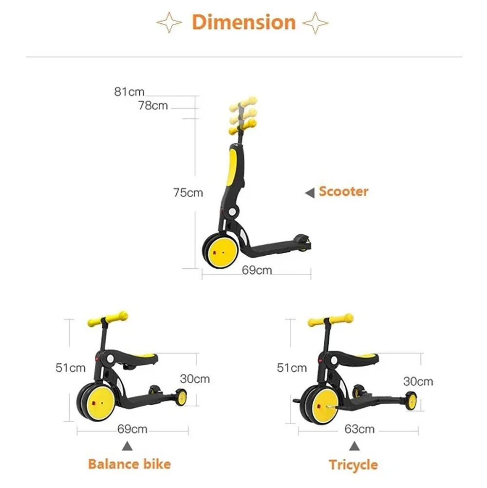 5-in-1 Multifunctional Foldable Kids Scooter factory