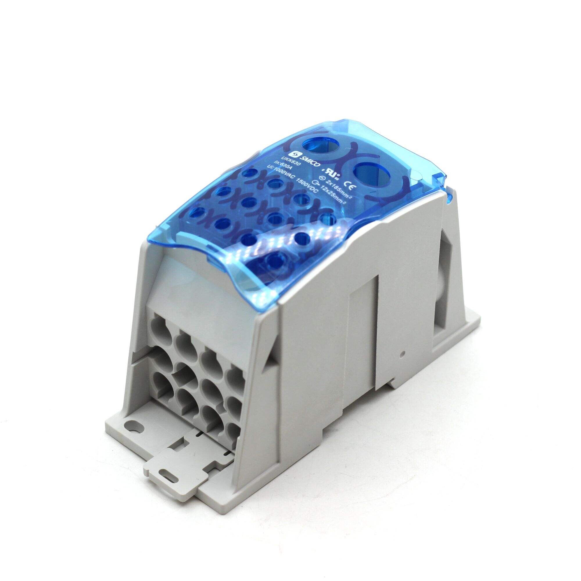 New design AL alloy contact UKK 630A High current Din rail terminal block 