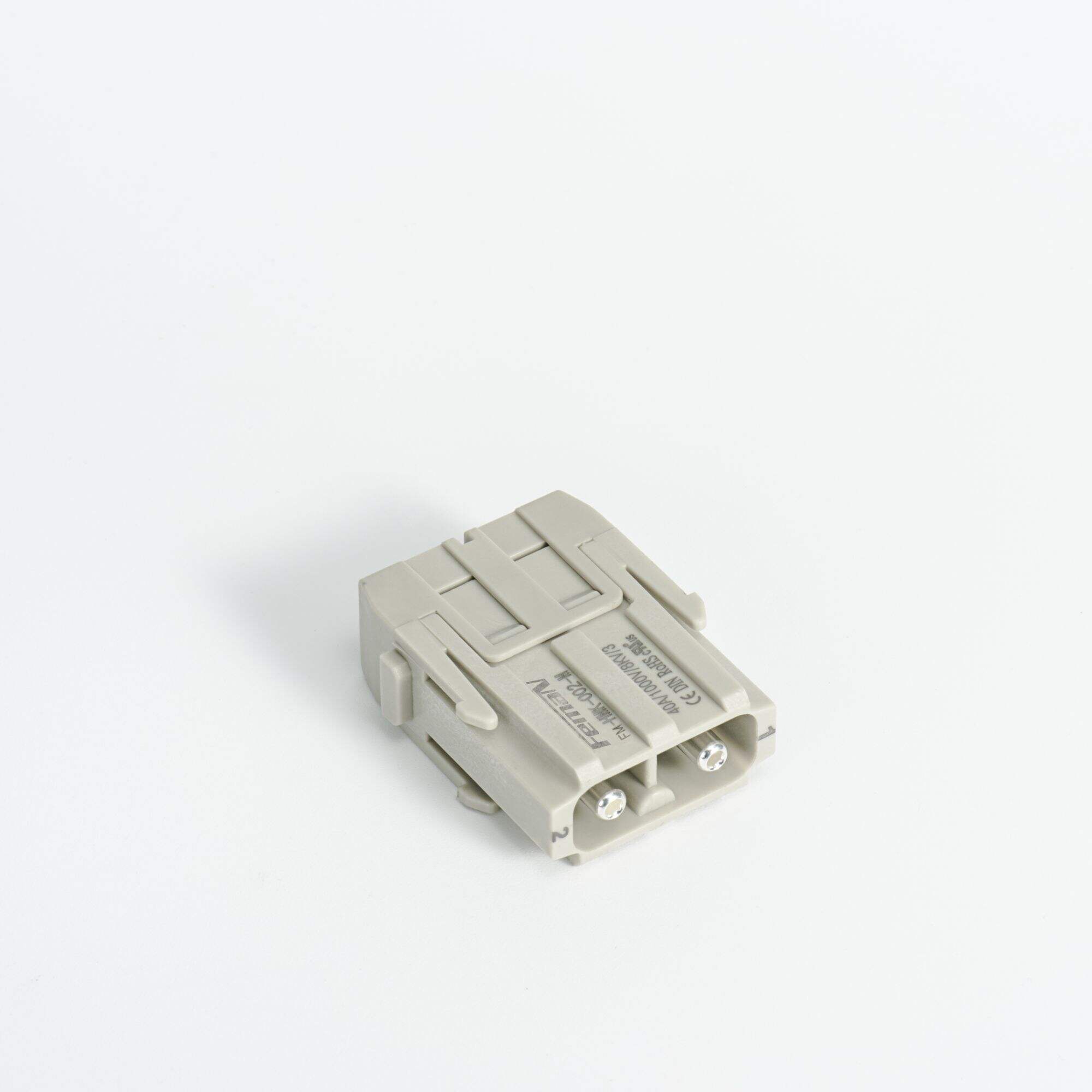 Heavy-duty connector module current 2-core 40A axial bolt type HM series HMK-002-M/F