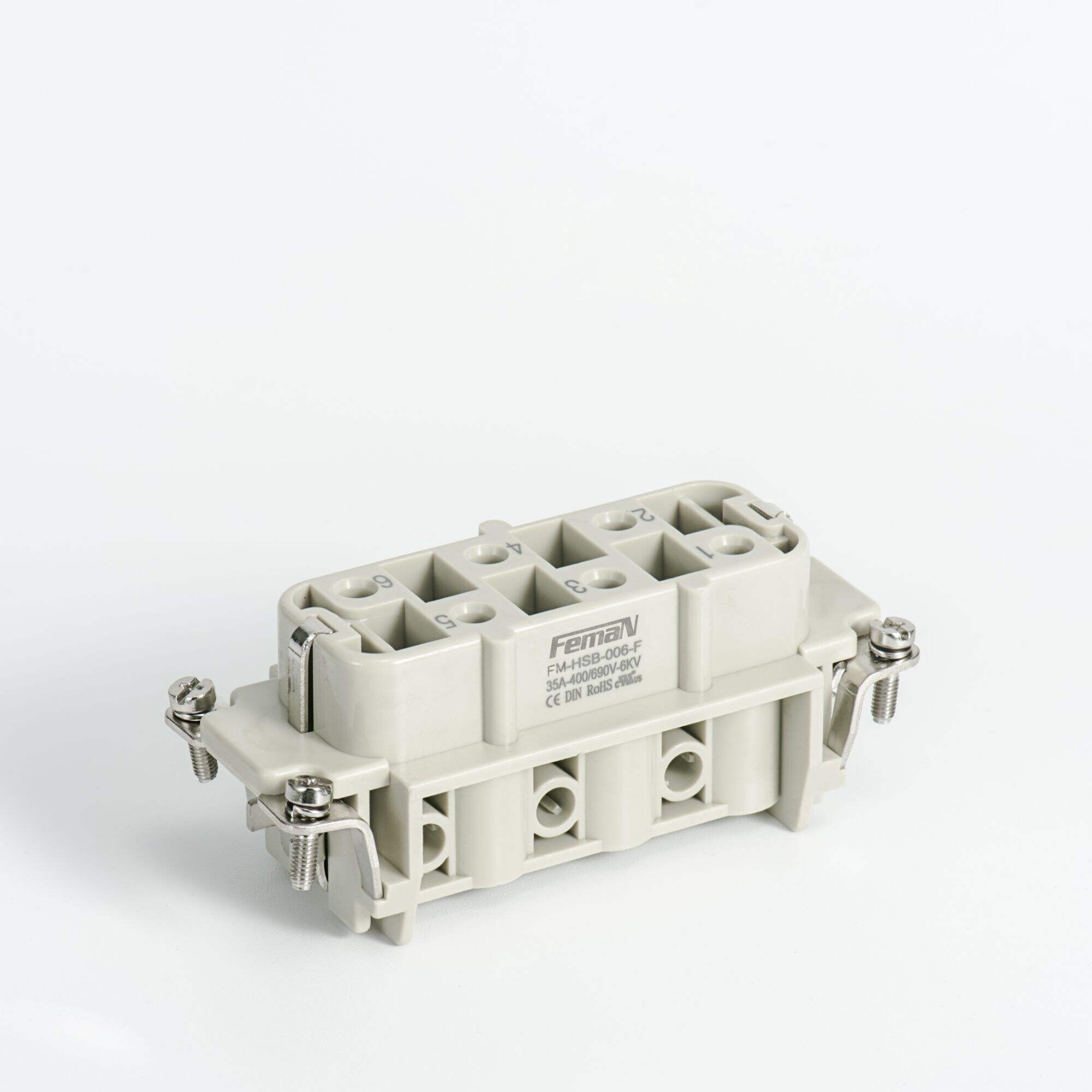 Heavy duty connector HSB-006-F 35A 6 core 6 pin high current