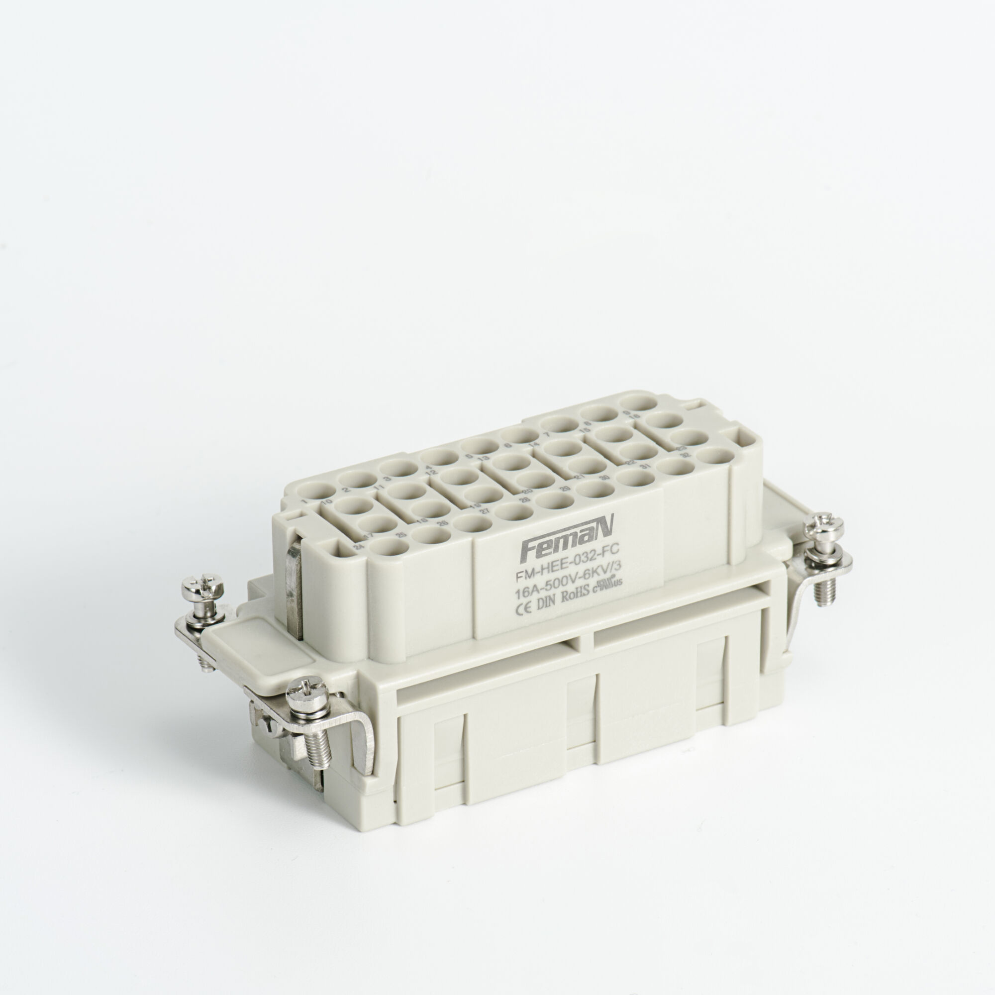 32-core female connector HDC-HEE-032-F 16A/500V cold pressure connection