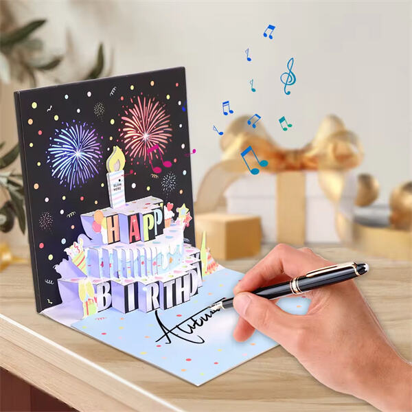 Make their birthday even more memorable with music and pop up cards