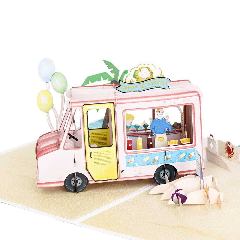 Happy Birthday Ice Cream Car Pop-Up Card