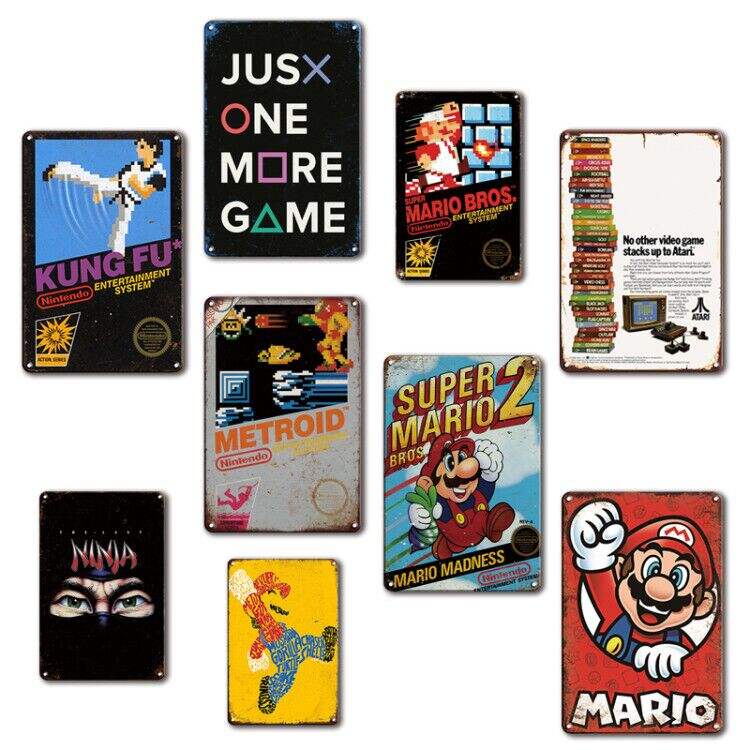 New Funny Gamer Decorative Metal Signs Retro Tin Signs For Gamer Room Wall Decoration Game Man Cave Vintage Metal Poster details