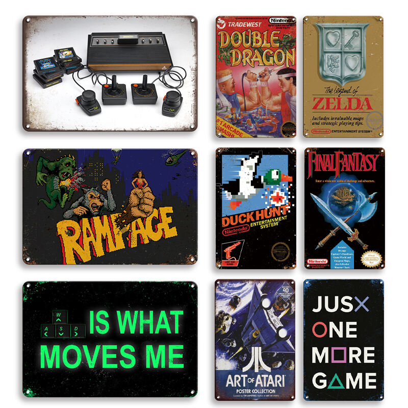 New Funny Gamer Decorative Metal Signs Retro Tin Signs For Gamer Room Wall Decoration Game Man Cave Vintage Metal Poster factory