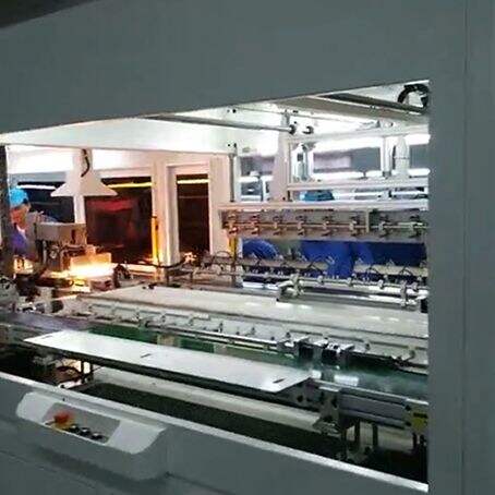 solar panels  manufacturing by machine