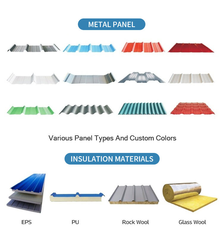 Multi Span Customized Steel Structure Warehouse Workshop with Insulated Materials factory