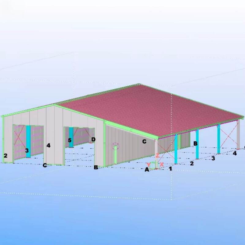 Cobertizo prefabricado de estructuras de acero prefabricadas con marco de pasillo de fabricantes de almacenes de construcción de metal