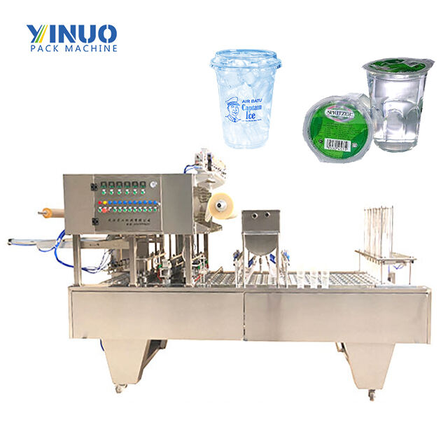Fully automatic hot sale water ice cube filling and sealing machine plastic cup sealing machine