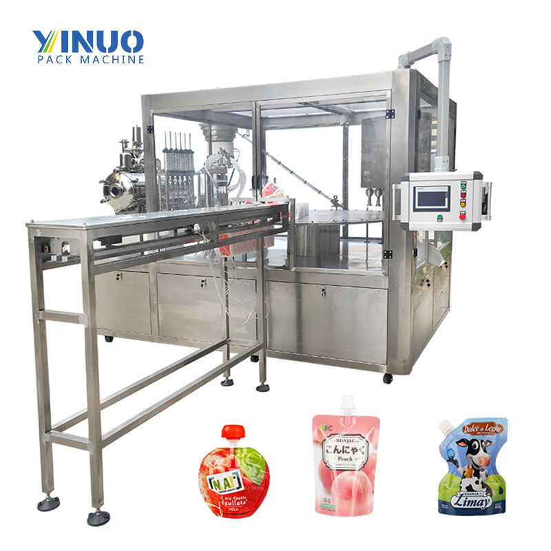 LG-XGX400 High Quality Fully Automatic Pouch Bag Filling And Sealing Machine Nozzle Pouch Filling Capping Machine