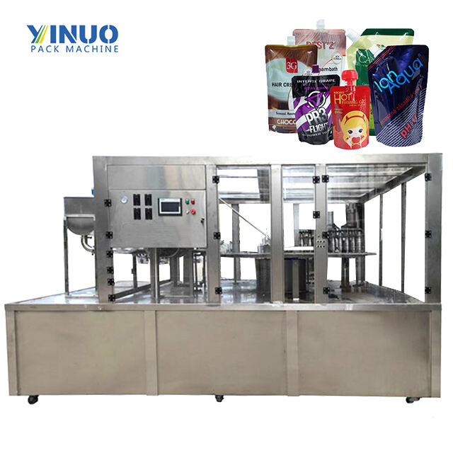 LG-XGX400 Automatic Rotation Liquid Paste Jams Jelly Baby Food Spout Stand-up Pouch Bag Filling Capping Packaging Machine