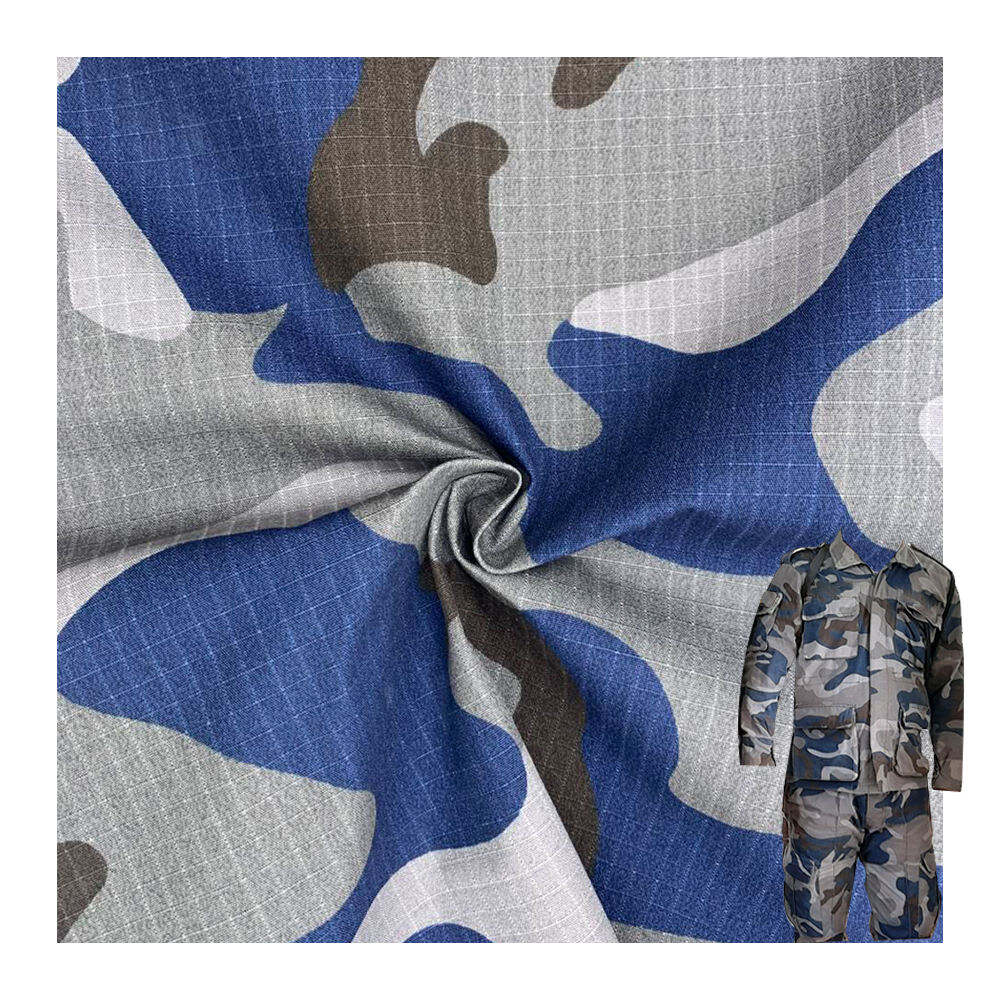 Jinteng OEM ODM Waterproof Ripstop Nepal Camouflage Fabrics 235GSM 65 Cotton 35 Nylon Camouflage Fabric