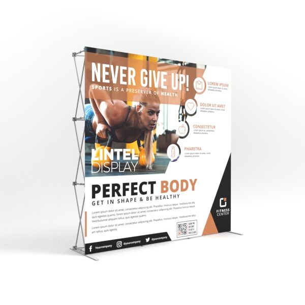 Easily promote your brand with an eye-catching 8x8 pop up banner.