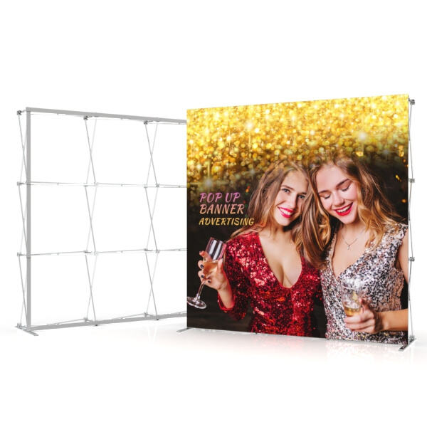Erstelle ein professionelles Image mit einem Stoff-Pop-Up-Stand