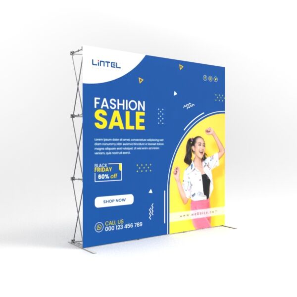 Maximize your advertising potential with a reliable 8x8 pop up banner.