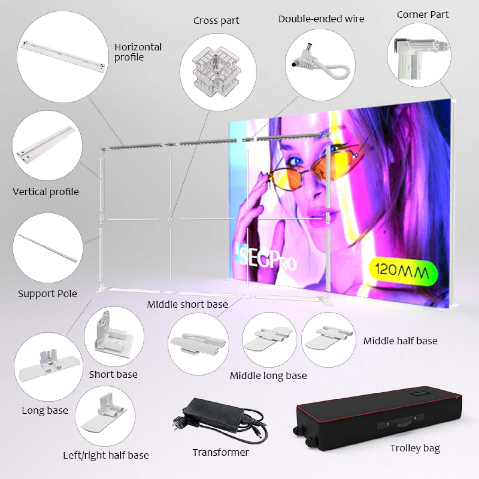 SEGPRO Modular Booth Standard Accessories