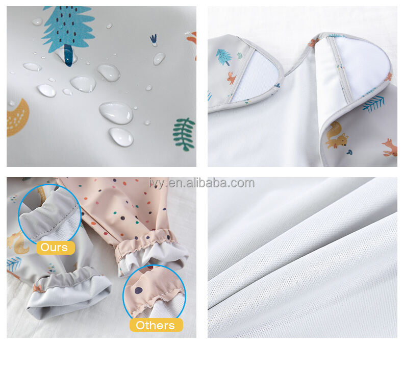 PU Waterproof Baby Long Sleeve Bibs Baby Apron Bib manufacture