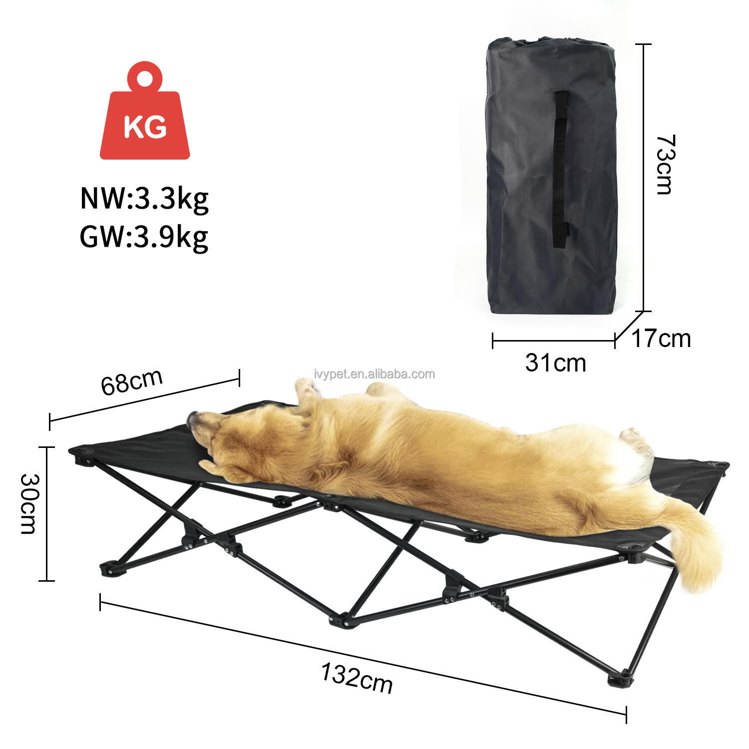 IVYPET New all-Tesla elevated pet bed Foldable Breathable pet bed camp bed supplier