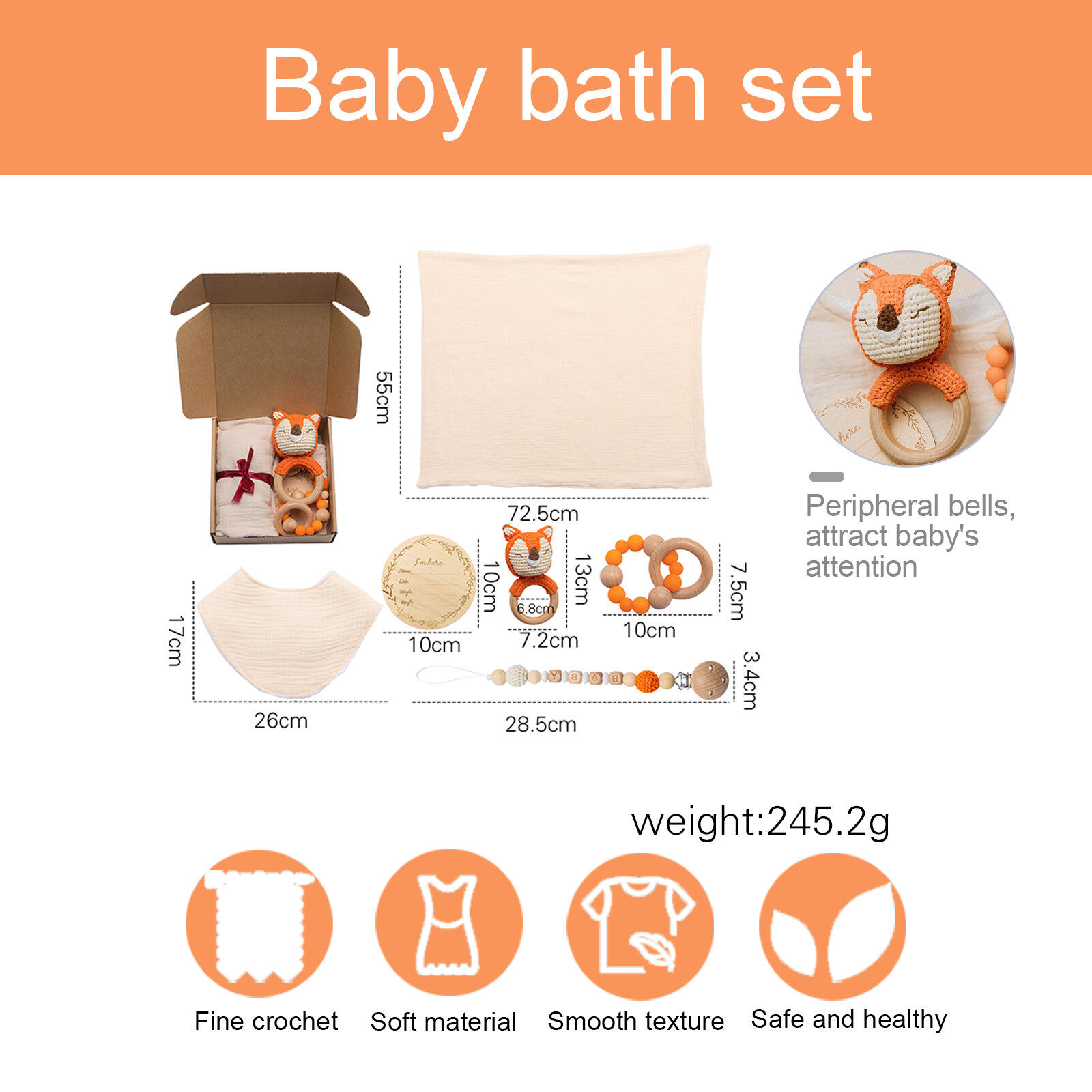 Hot Sales new diy Custom New born Baby Shower Gift Set newborn Baby Rattle Toy Bath Set Gift Box Sets for Babies details