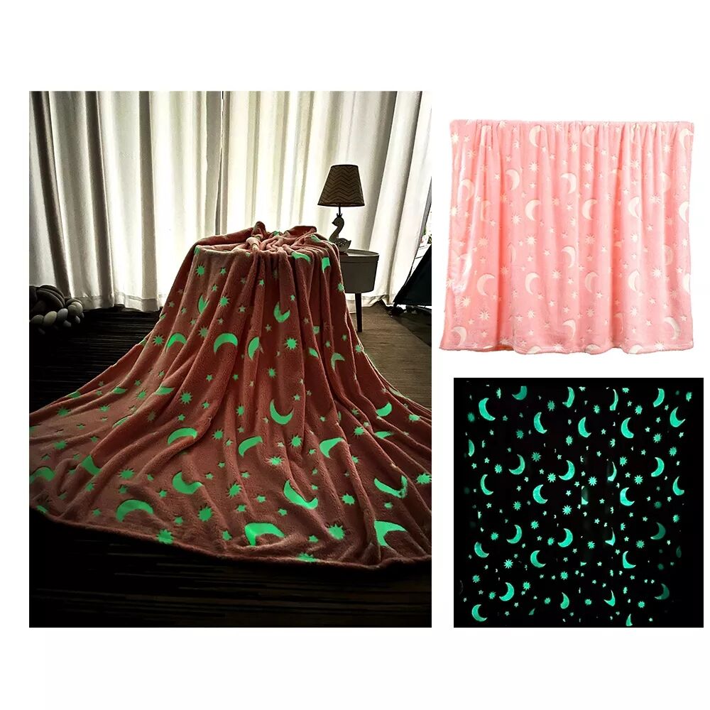 Luminous blanket Glow in The Dark Throw Blanket for Kids, Winthome Luminous Cute Blanket with Star Pattern,Birthday Unique Gift details