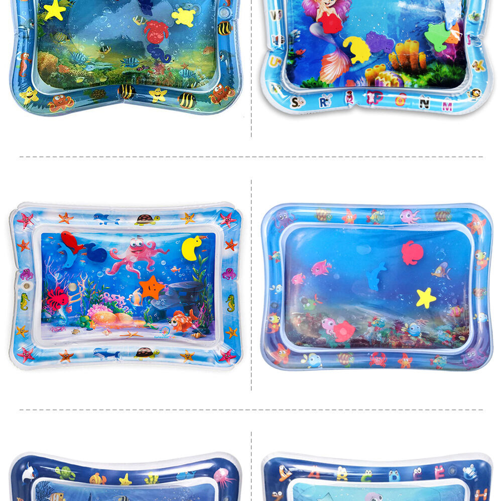 Inflatable baby tummy time water play mat for children inflatable learning play mat for kids factory