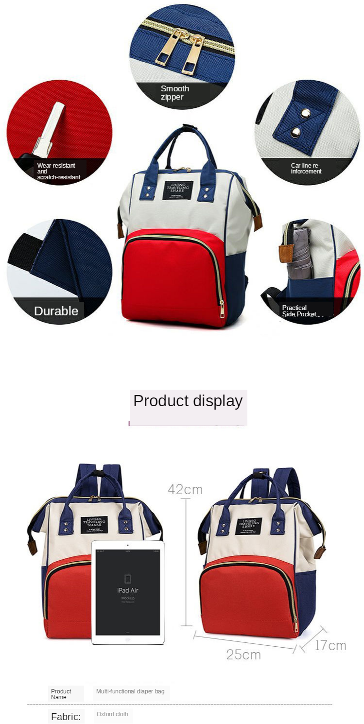 Wholesale Outdoor Waterproof Mommy Backpack Nappy Baby Carrier Diaper Bag for Mom factory