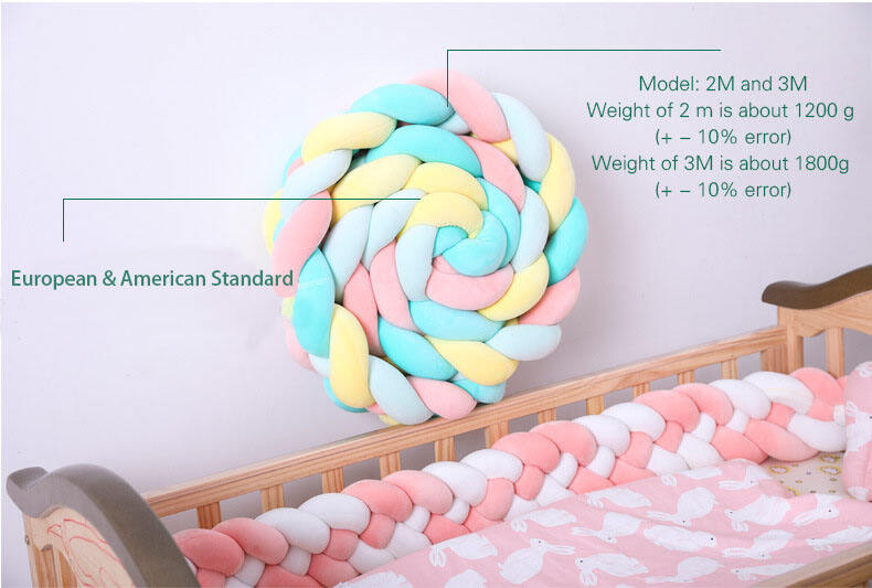 Crib bumper 1M/2M/3M Baby Bumper Bed Braid Knot Pillow Cushion Bumper for Infant Crib Protector Cot Bumper Room details