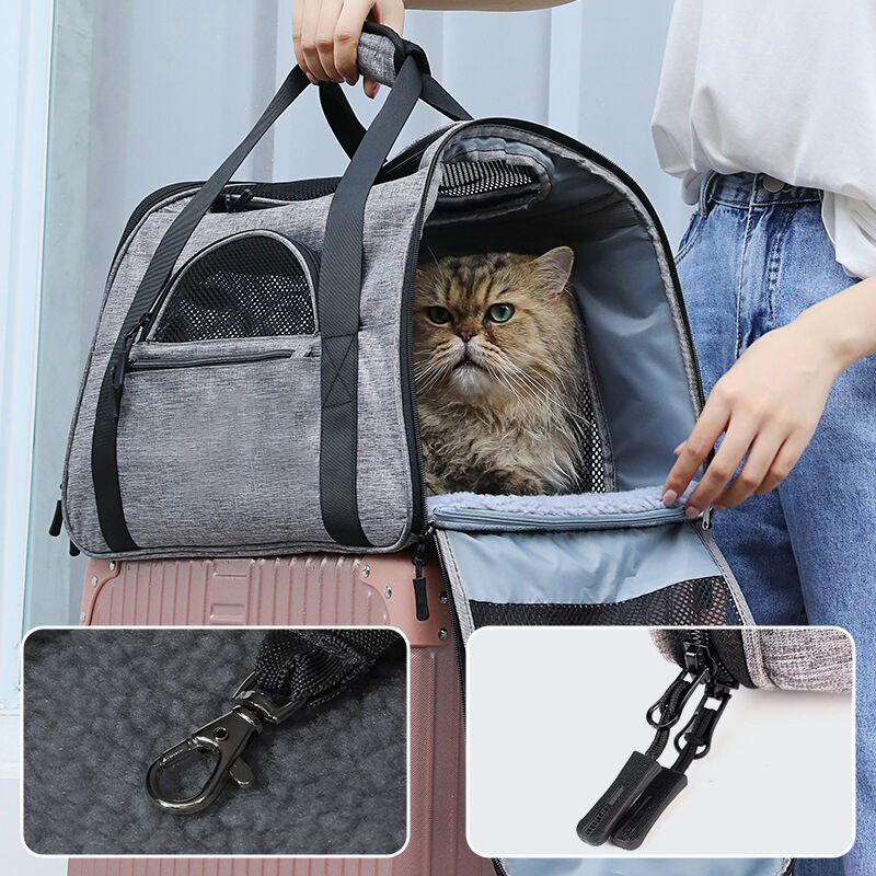 Pet Carrier for Small Medium Cats Puppies Airline Approved Carrier Soft Sided Collapsible Travel Dog Carriers Bag factory